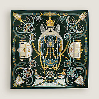 カレ 90 《ステイトリー・ホイールズ》 - グリーン | Hermès